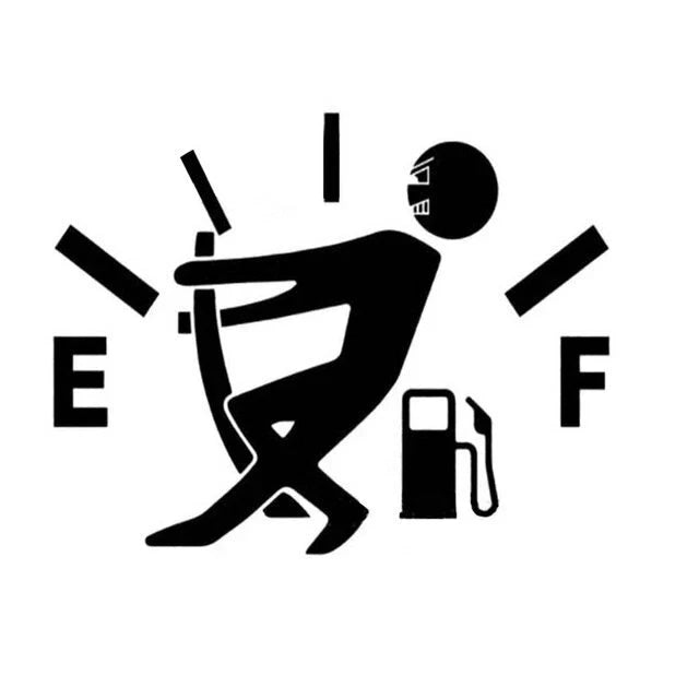 Fuel Gage Empty Fuse Die Cut Vinyl Decal