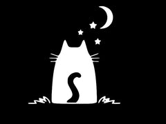 CUTE CAT STARS AND MOON Die-Cut Vinyl Decal
