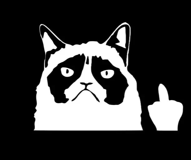 Grumpy Cat Angry Flippin Die-Cut Vinyl Decal