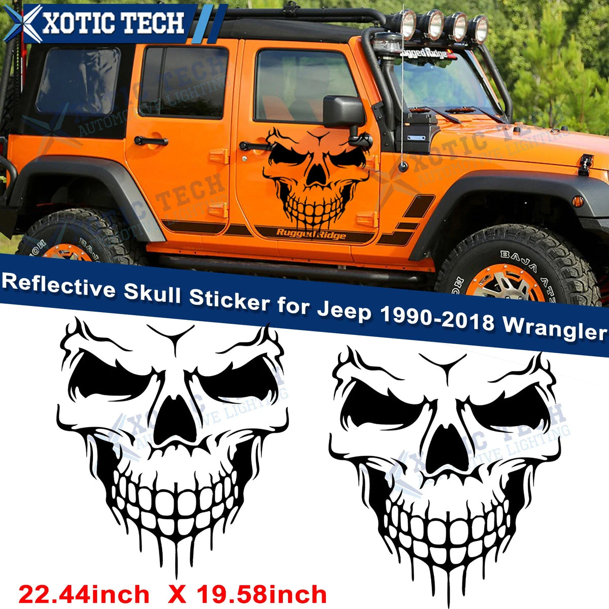 Reflective Skull Die Cut Vinyl Decal