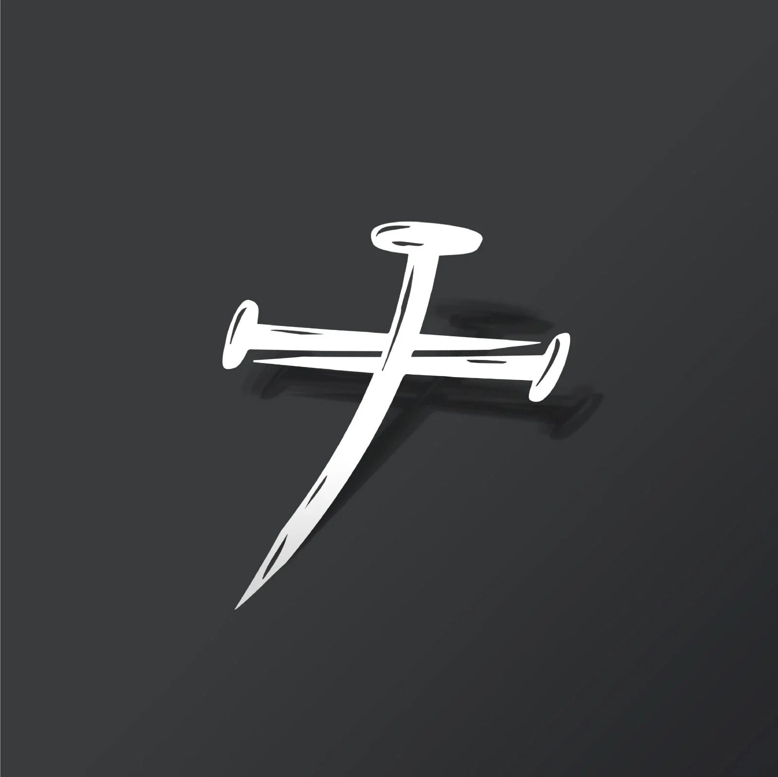 Christian Cross with Nails Die Cut Vinyl Decal