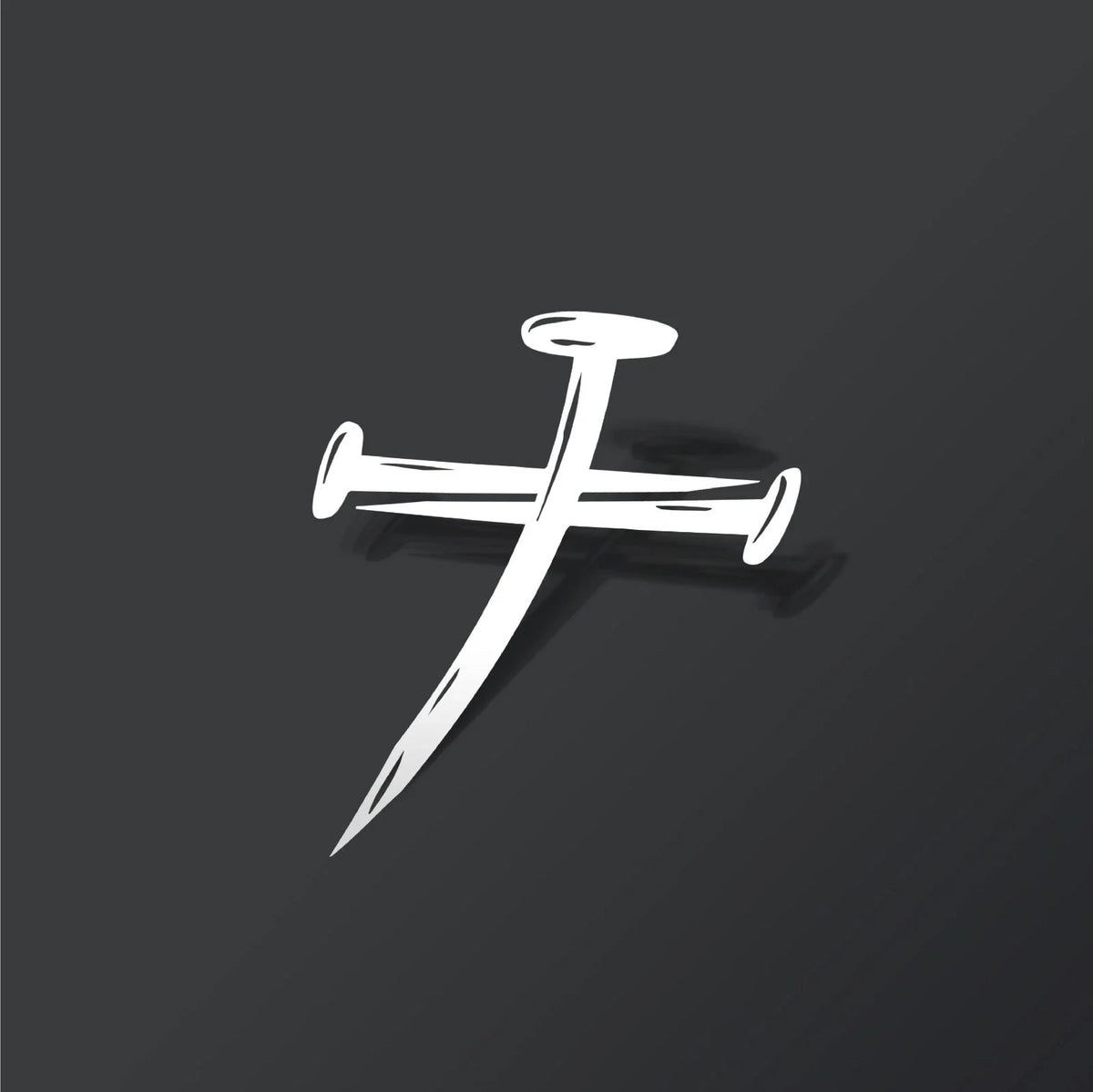 Christian Cross with Nails Die Cut Vinyl Decal