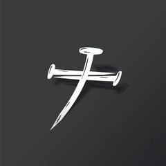 Christian Cross with Nails Die Cut Vinyl Decal