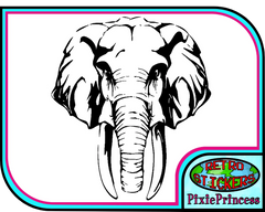 Elephant Animal B  Die Cut Vinyl Decal