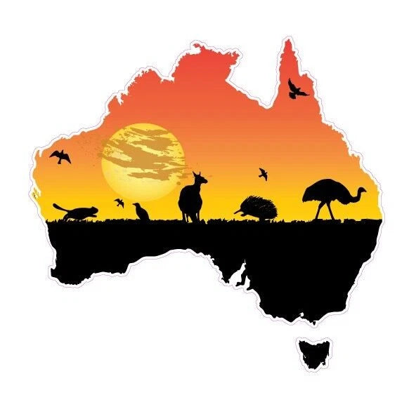 Australia map sticker Die Cut Vinyl Decal