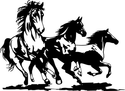 Horses Running Wild Horse Art Decor Wall Car Truck  Die Cut Vinyl Decal