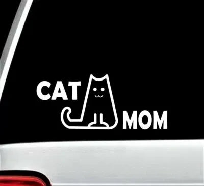 Cat Mom Decal Sticker for Car Window Cat Lady Fur Babies Die Cut Vinyl Decal