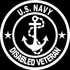 Disabled US Navy Veteran Die Cut Vinyl Decal