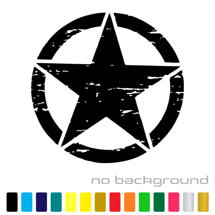 Army Star Distressed Die Cut Vinyl Decal
