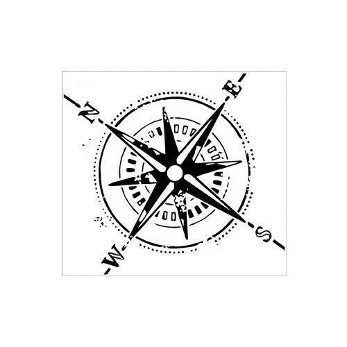 Compass Die Cut Vinyl Decal