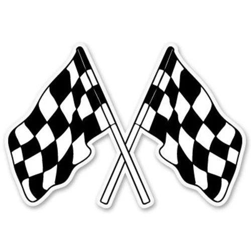 Racing Flags Car  Die Cut Vinyl Decal