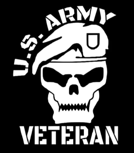 U.S. Army Veteran Skull Vinyl Decal  Die Cut Vinyl Decal
