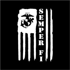 Semper Fi American Flag USMC Vinyl Die Cut Vinyl Decal/ Bumper For Windows, Cars, Trucks, Laptops, Etc.