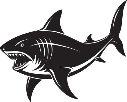 Shark - Black and White Die Cut Vinyl Decal