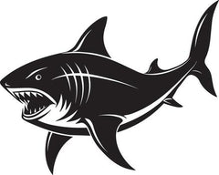 Shark - Black and White Die Cut Vinyl Decal