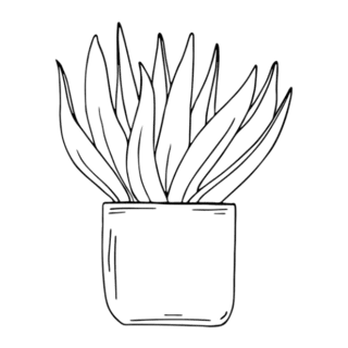 Silhouette Houseplant Hand Drawn Die Cut Vinyl Decal