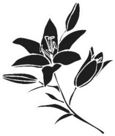 Silhouette Lily Black Outline Flower Sticker Die Cut Vinyl Decal