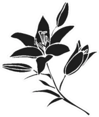 Silhouette Lily Black Outline Flower Sticker Die Cut Vinyl Decal