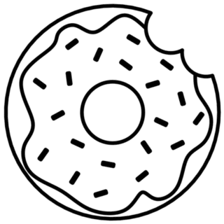 Single Bitten Sprinkle Donut Transfer Die Cut Vinyl Decal