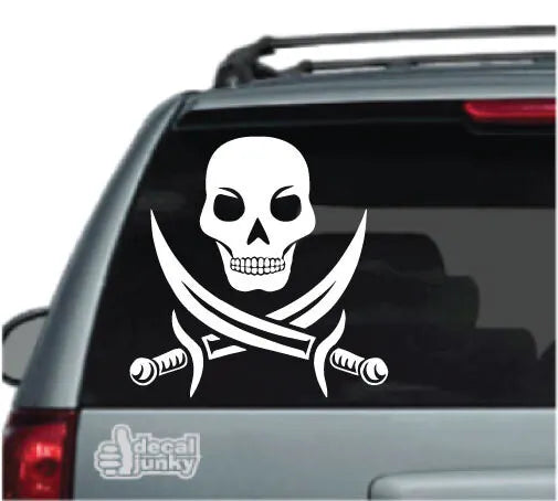 1PC 3-inch cool skull gun sticker bumper sticker vinyl sticker  Die Cut Vinyl Decal