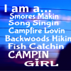 close up I’m a S’mores Makin’ Campin’ Girl die cut vinyl sticker