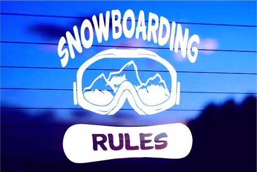 Snowboarding Rules vinyl die cut decal for cars trucks laptops windows