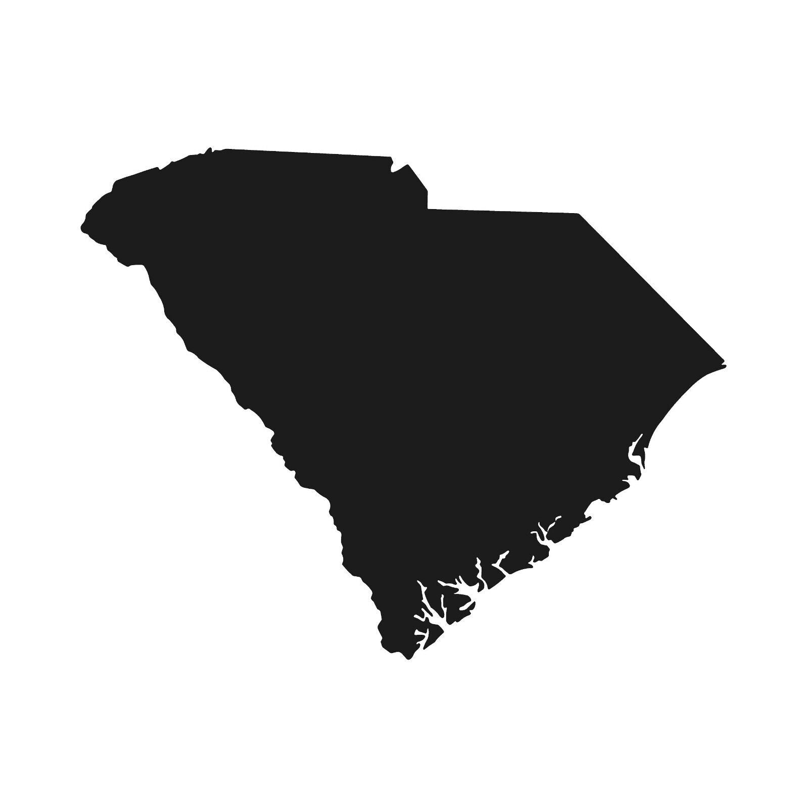 south‑carolina‑outline‑vinyl‑sticker black die cut decal for vehicle windows laptops