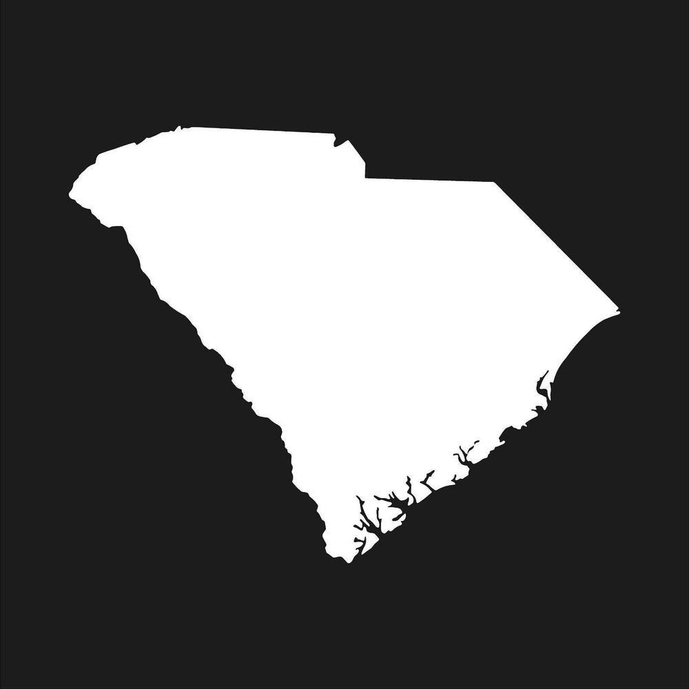 south‑carolina‑outline‑vinyl‑sticker white waterproof for cars trucks laptops