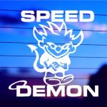 speed-demon-vinyl-decal-on-car-window-bumper