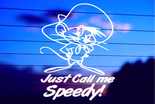 Speedy Gonzalez vinyl die cut decal for cars, trucks, windows, and laptops