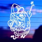 SpongeBob Football vinyl die cut decal for cars trucks laptops