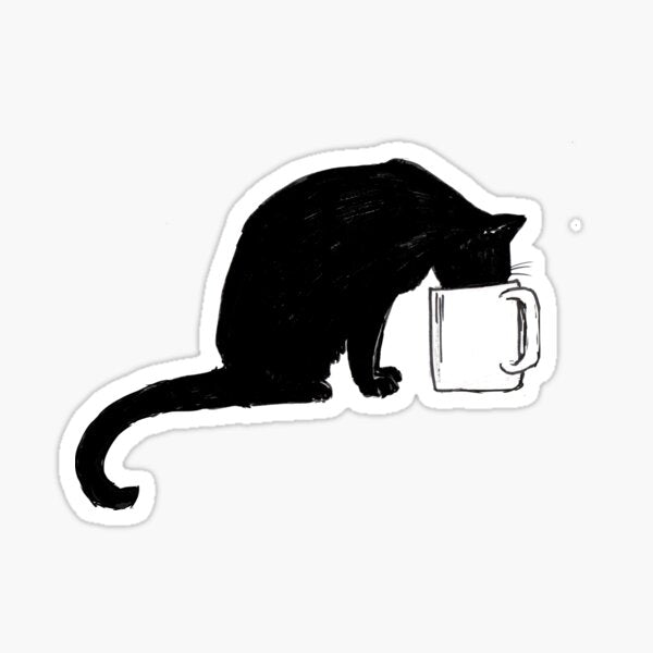 Cat in a Cup designed and sold by  Die Cut Vinyl Decal