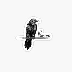 Nevermore Raven with Quote Die Cut Vinyl Decal