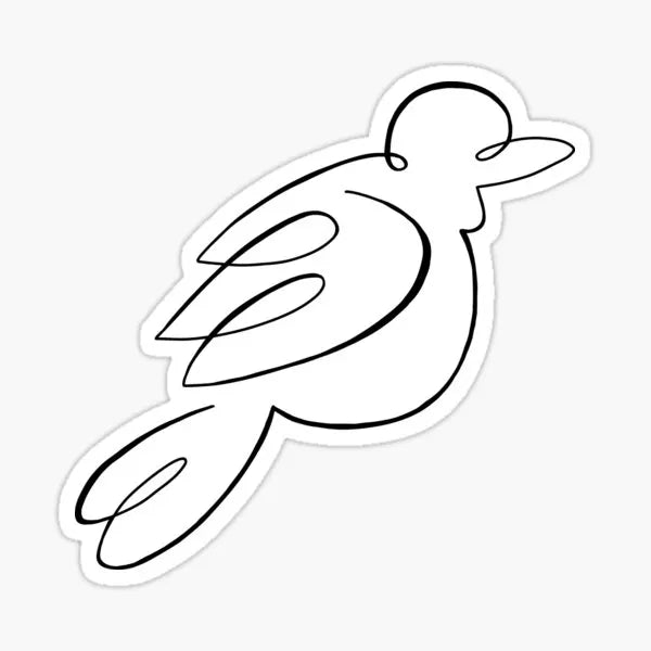 One Line Drawing - Bird - Black designed  Die Cut Vinyl Decal