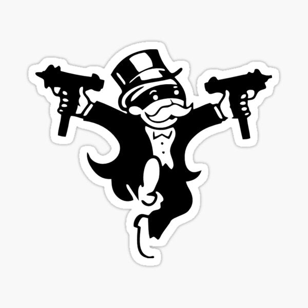 Monopoly Man With  Die Cut Vinyl Decal