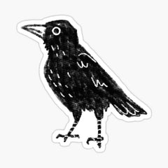 Minimalistic Crow Doodle 2 designed and sold by aymeigh. Die Cut Vinyl Decal