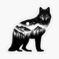 Wolf Moon designed and  Die Cut Vinyl Decal