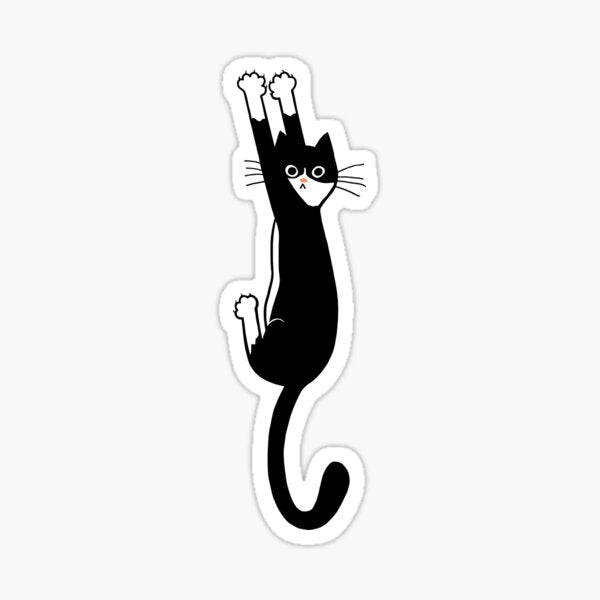 Item preview, Black and White Cat Hanging Die Cut Vinyl Decal