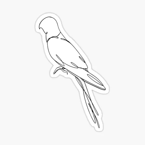 Abstract Line Art Parrot Bird designed and sold by DigiHouse. Die Cut Vinyl Decal