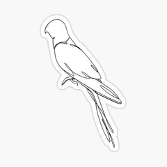 Abstract Line Art Parrot Bird designed and sold by DigiHouse. Die Cut Vinyl Decal