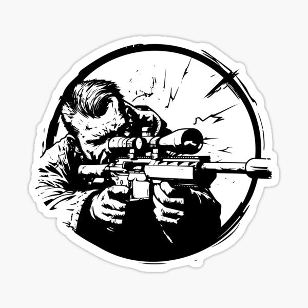 Sniper Rifle Marksman  Die Cut Vinyl Decal