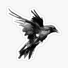 Raven designed and sold by Kot-v-kino. Die Cut Vinyl Decal