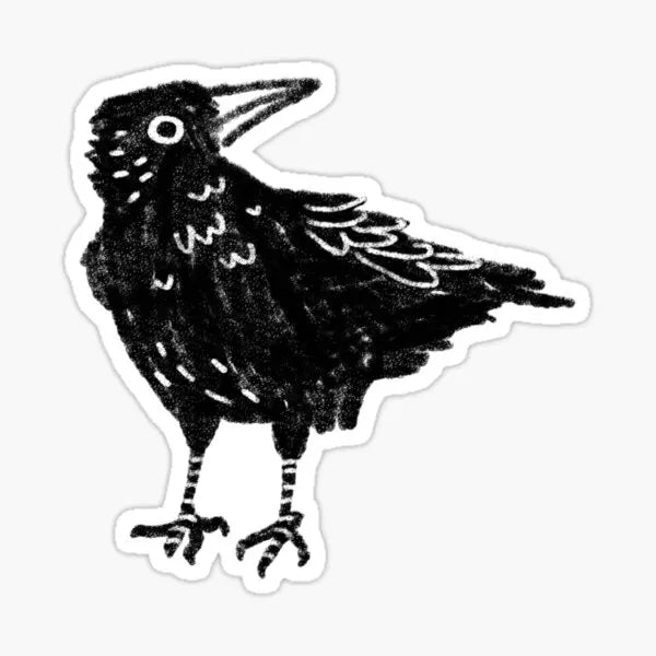 Minimalistic Crow Doodle 1 designed and sold by aymeigh. Die Cut Vinyl Decal