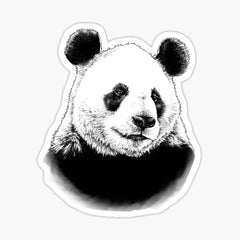 Giant Panda Animal Portrait  Die Cut Vinyl Decal
