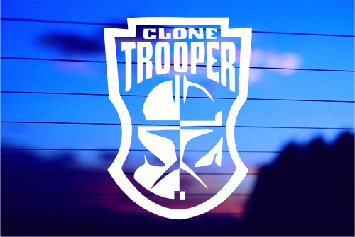star wars clone trooper vinyl decal on car window
