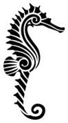 Stylized Black Seahorse Sticker Die Cut Vinyl Decal