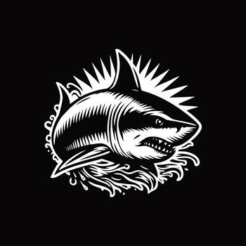 artistic great white shark  Die Cut Vinyl Decal