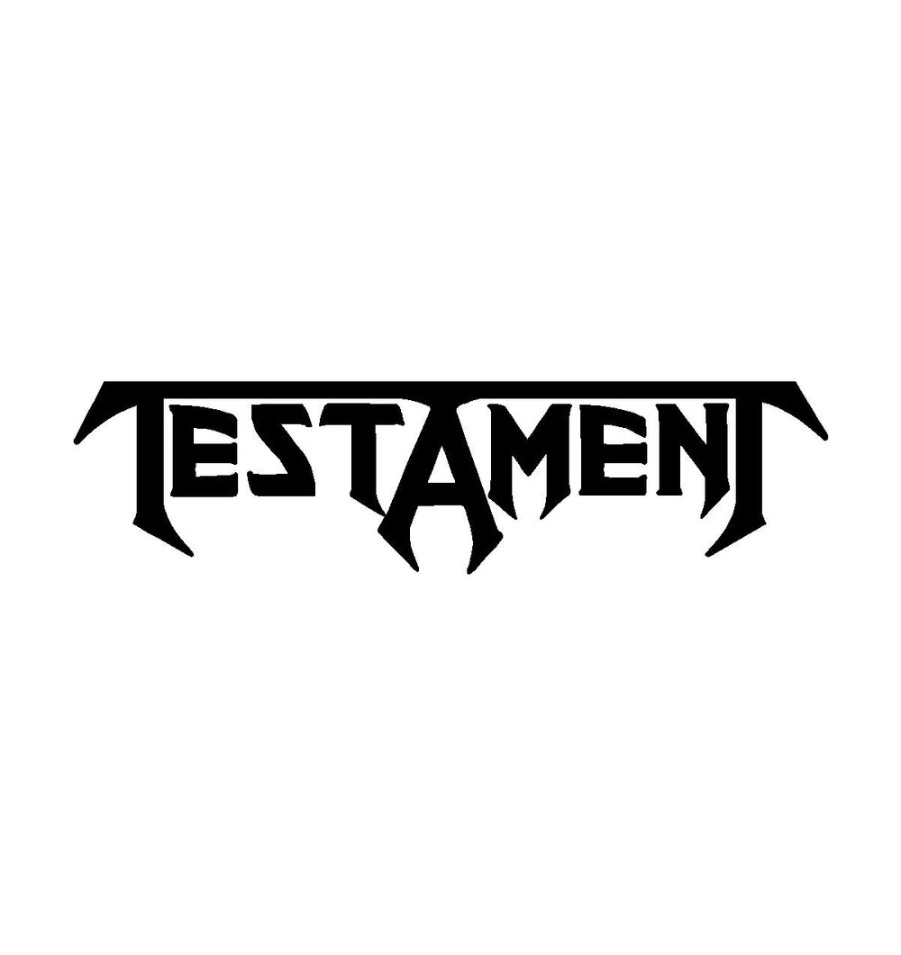 testament‑metal‑band‑vinyl‑sticker black die cut decal for vehicle windows laptops