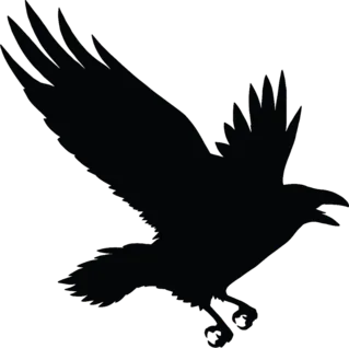 The Black Silhouette Of A Crow Flying Rook Sticker Die Cut Vinyl Decal