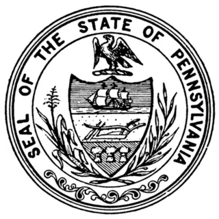 The Seal Of The State Of Pennsylvania Black & White Sketch Sticker Die Cut Vinyl Decal